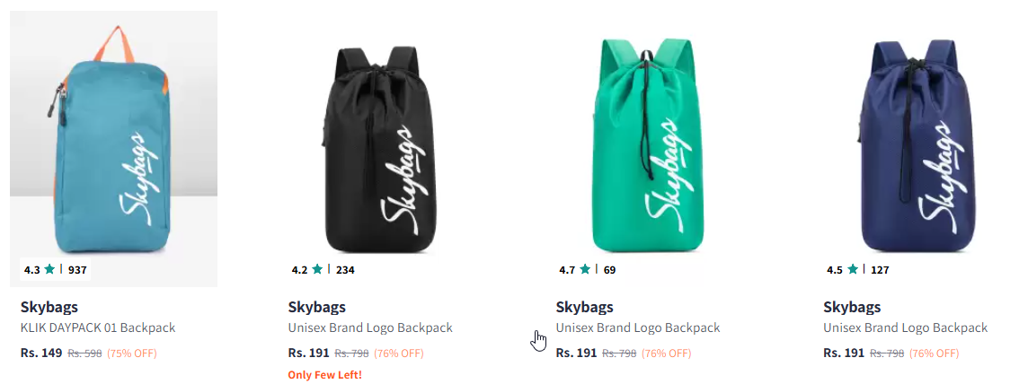 Image of Skybags KLIK DAYPACK 01 Brand Logo Backpack Starting Price @ ₹149