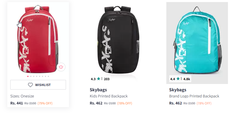 Image of Skybags Kids Brand Logo Printed Backpack Starting Price @ ₹441