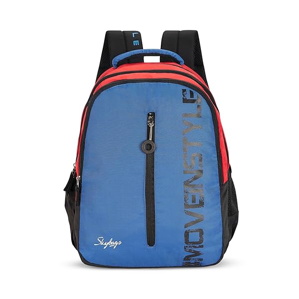 Image of Skybags Polyester Printed New Neon 22-08 School Backpack Blue