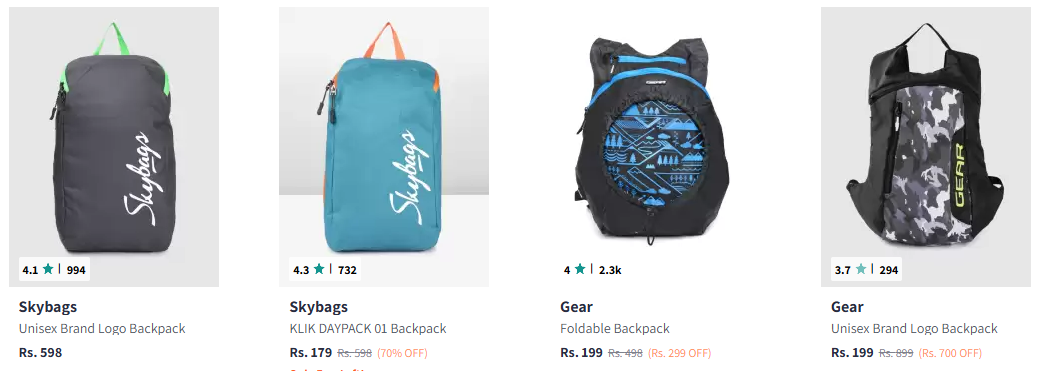 Image of Skybags Unisex Backpack Starting at ₹179