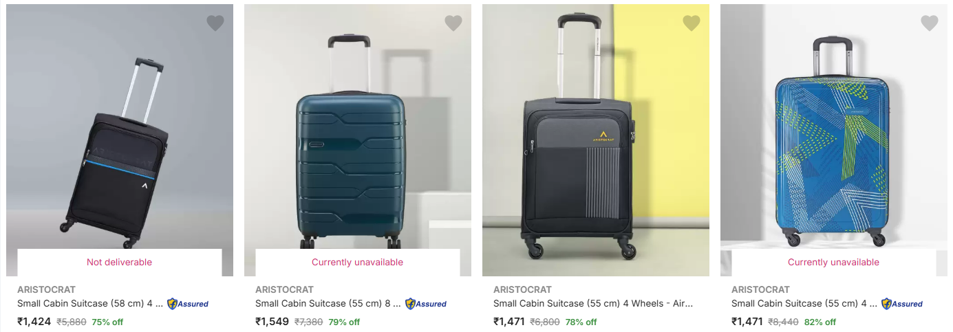 Image of Small Cabin Suitcase 4 Wheels Trolley up to 82% Discount @ #Flipkart 