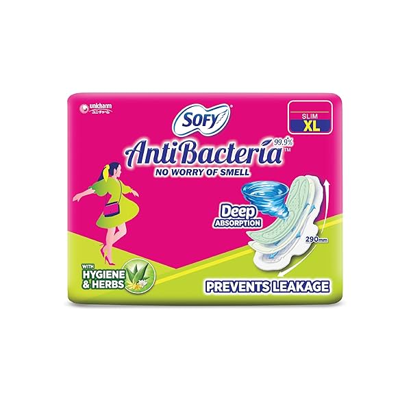 Image of Sofy Women Anti Bacteria Extra Long Sanitary Pads, X-Large, Pack Of 48