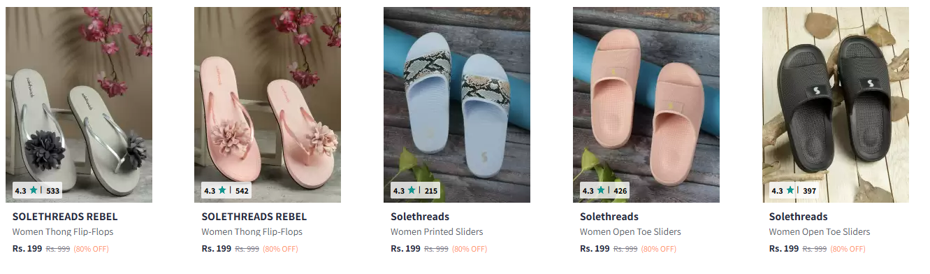 Image of Solethreads Women's Flip Flops up to 80% Discount