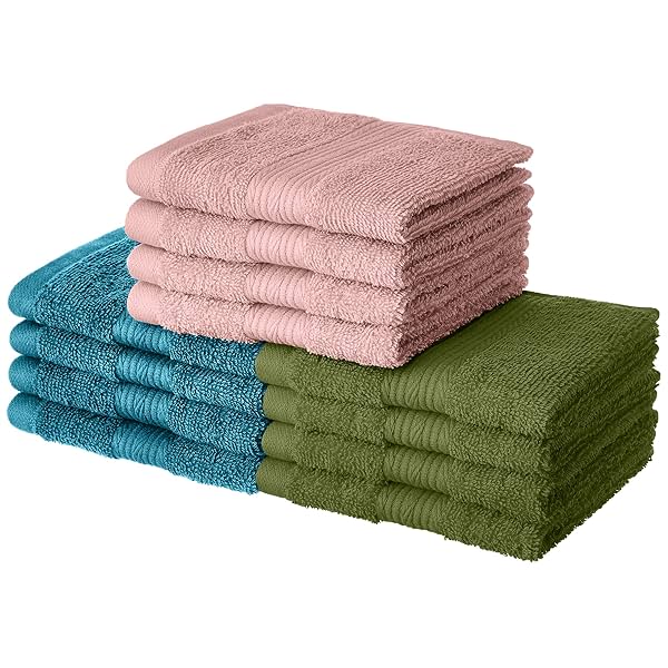 Image of Solimo 100% Cotton 12 Piece Towel Set