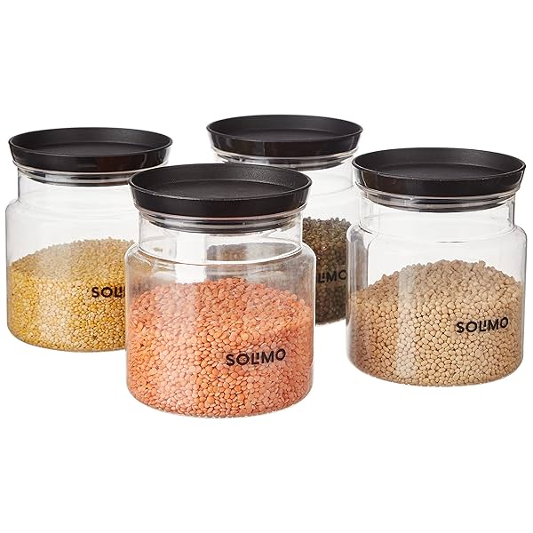 Image of Solimo Airtight Storage Jar Set 4 Containers 1000ml