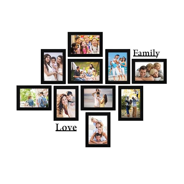 Image of Solimo Black Photo Frames Set of 10