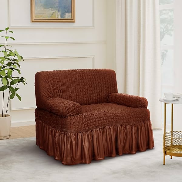 Image of Solimo Bubble Sofa Cover Single Seater (Brown)