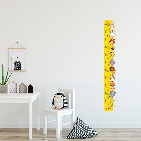 Image of Solimo Growth Chart with Wild Animals (50 cm x 120 cm, Multicolour)