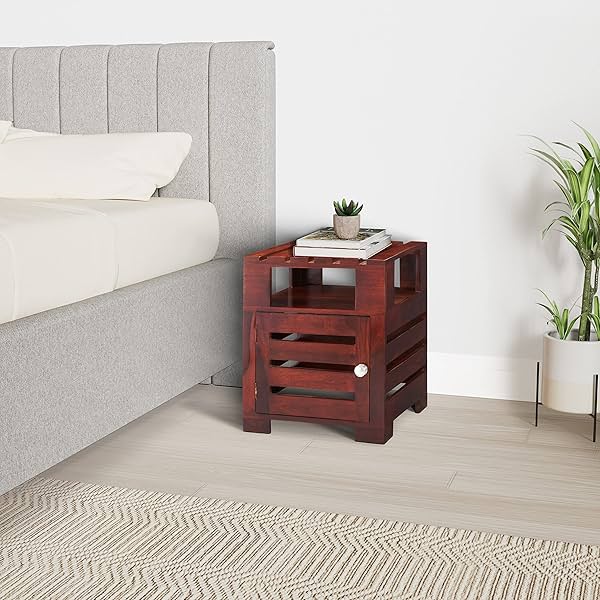 Image of Solimo Kitsult Bedside Table with Shelf