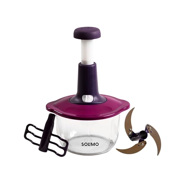 Image of Solimo Manual Press Fruit & Vegetable Chopper