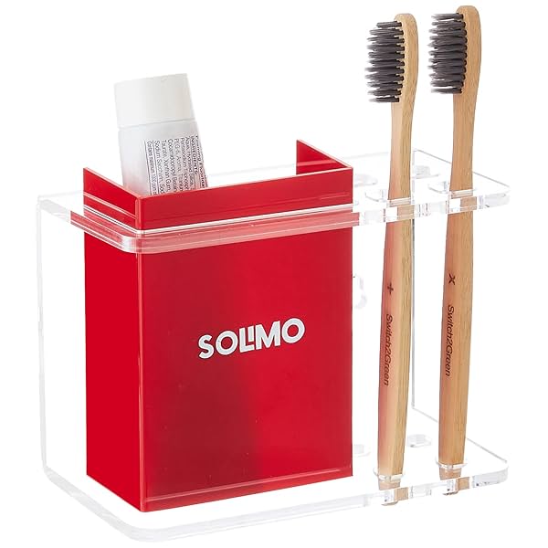 Image of Solimo Premium Acrylic Glass Toothbrush Holder 