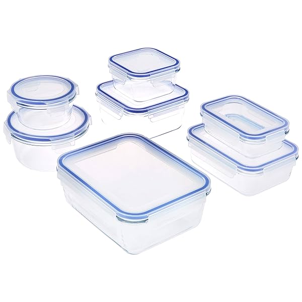 Image of Solimo Rectangular Glass Storage Container Set Of 7