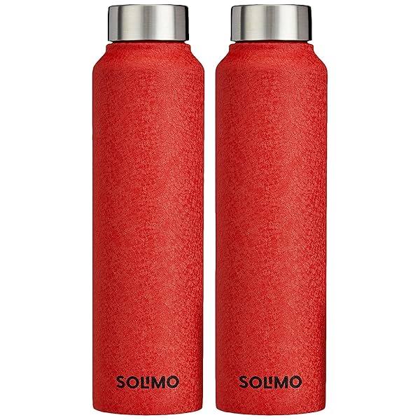 Image of Solimo Stainless Steel Fridge Water Bottle | 1000 ml*2