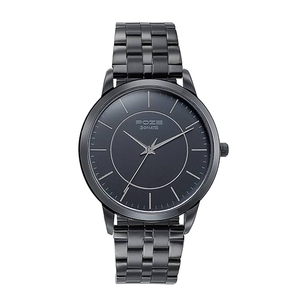 Image of Sonata Poze Analog Quartz Black Dial Watch for Men.