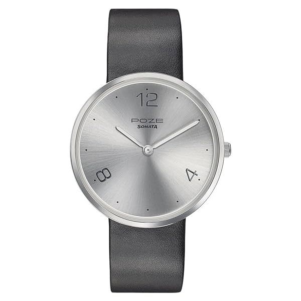 Image of Sonata Poze Quartz Analog Silver Dial Leather Strap Watch