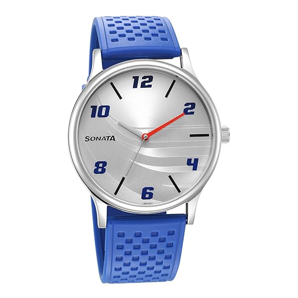 Image of Sonata RPM Silver Dial Plastic Strap Watch for Men