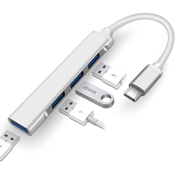 Image of Sounce 4 in 1 Portable USB C Hub (Type-C to 4 USB-A Ports) with Aluminum Shell