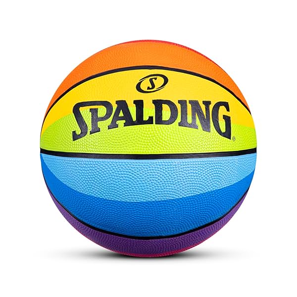 Image of Spalding 8 Panel Rainbow Rubber Basketball