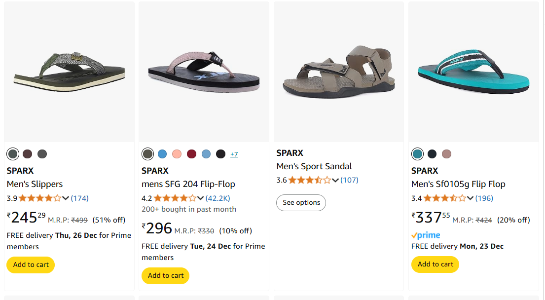 Image of Sparx Men Fashion Footwear Starts ₹245