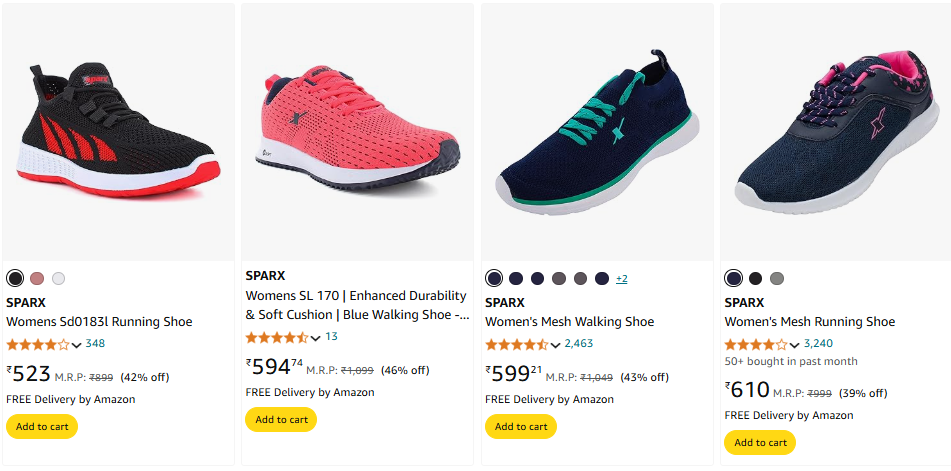 Image of Sparx Shoes for Women upto 46% Discount