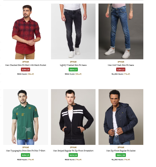 Image of Spykar Clothing For Men Fashion Minimum 75% Discount 