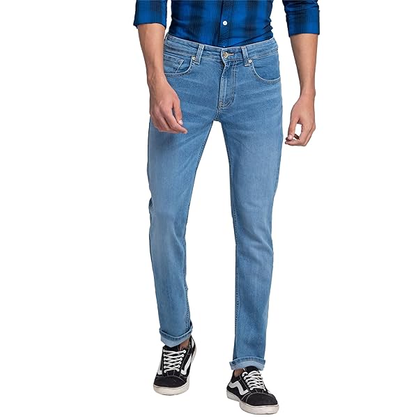 Image of Spykar Men's Solid Regular Fit Jeans