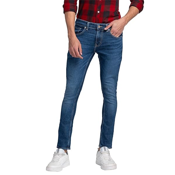 Image of Spykar Men's Solid Slim Fit Jeans