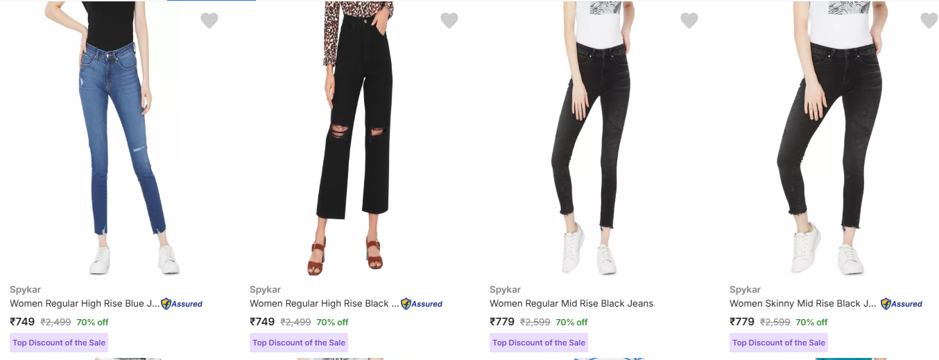 Image of Spykar Women’s Jeans up to 70% Discount