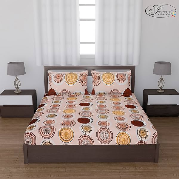 Image of Status Contract -2024 Cotton Rich Double Bedsheet with 2 Pillow Covers