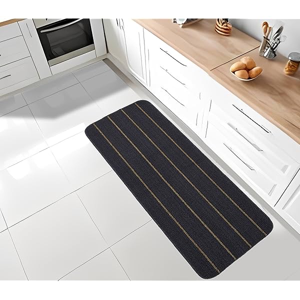 Image of Status Contract Polypropylene Striped Anti-Skid Runner Rug