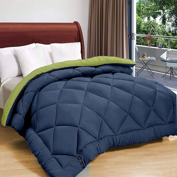 Image of Status Contract Reversible Solid Comforter Double Bed Blanket for Winter