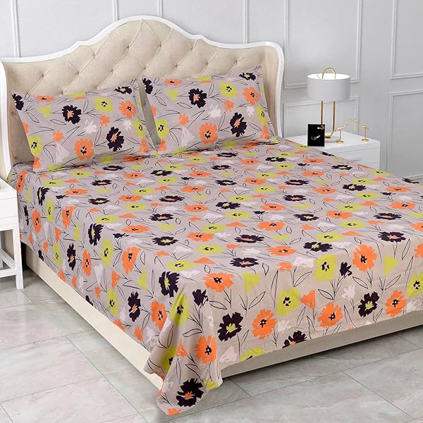 Image of Status Contract Spring Double Bedsheet with 2 Pillow Covers 