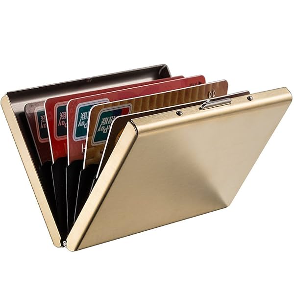 Image of Stealodeal Gold RFID Blocking Metal Debit / Credit Card Holder