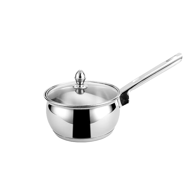 Image of Steelcraft Premium Stainless Steel Almora Saucepan with Glass lid