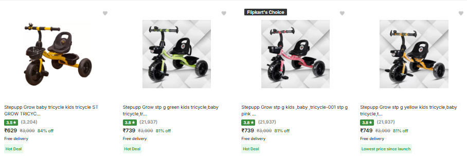 Image of Stepupp Grow baby tricycle Starting at ₹629