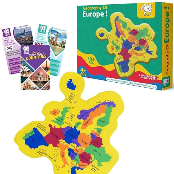 Image of Storio EVA Foam Geography of Europe Map Puzzles for Kids 