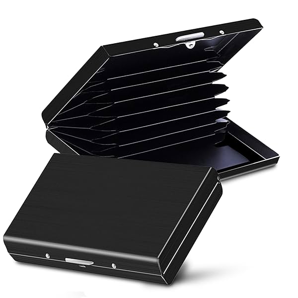 Image of Storite Black 8 Slots RFID Protected Metal Card Holder