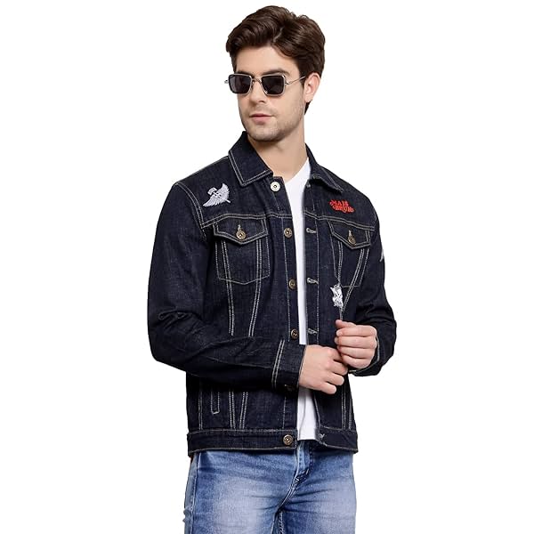 Image of Style Quotient Men Blue Washed Denim Jacket