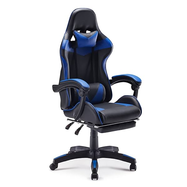 Image of Sunon Gaming Chair,Faux Leather Computer Chair with Footrest and Lumbar Support