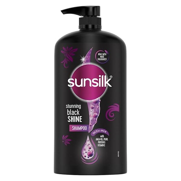 Image of Sunsilk Black Shine, Shampoo, 1L, for Shiny