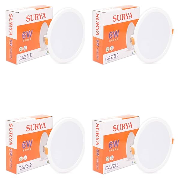 Image of Surya 6W Led Dazzle Round Downlighter (Pack of 4)