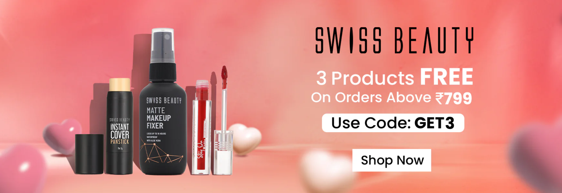 Image of Swissbeauty : Get 3 free products on order above ₹799