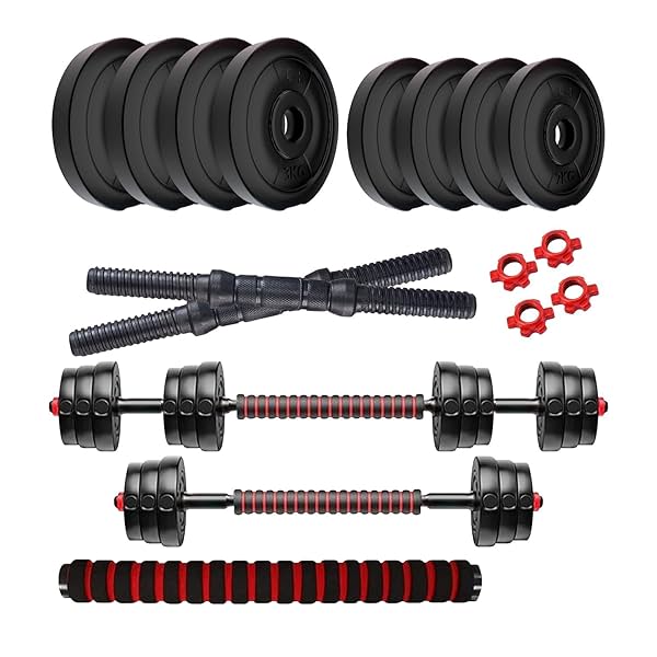 Image of Symactive Pvc 20 Kg 3-In-1 Convertible Dumbbells