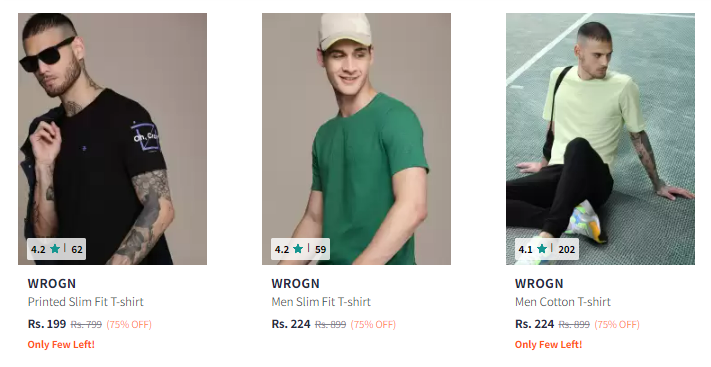 Image of T-Shirts For Men & Women start from ₹199