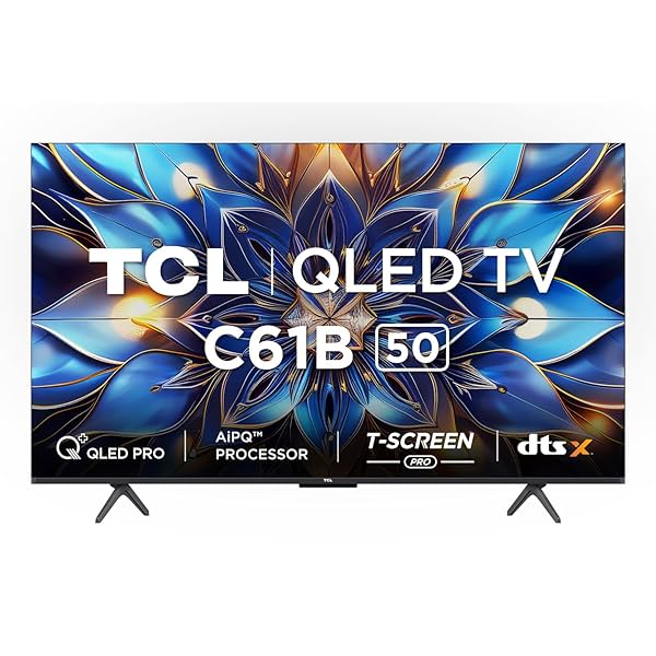 Image of TCL 126 cm (50 inches) 4K Ultra HD Smart QLED Google TV 50C61B (Black)