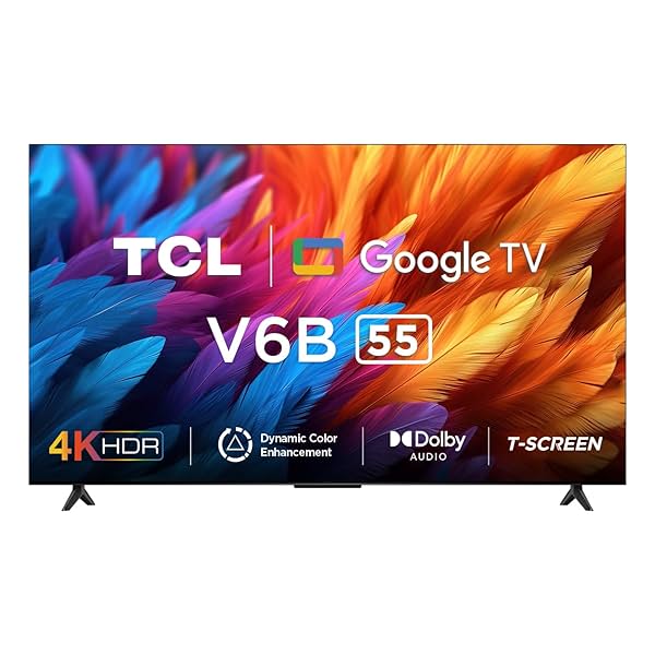 Image of TCL 139 cm (55 inches) Metallic Bezel-Less Series 4K Ultra HD Smart LED Google TV 55V6B (Black)