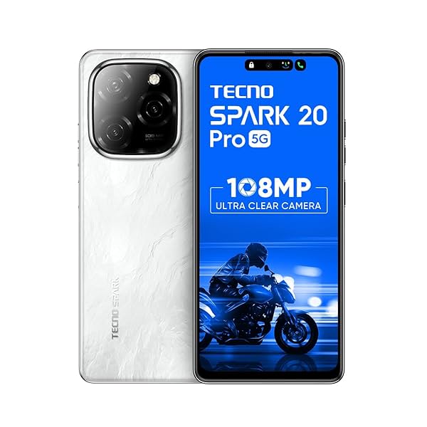 Image of TECNO Spark 20 PRO 5G (Glossy White, 8GB+128GB)