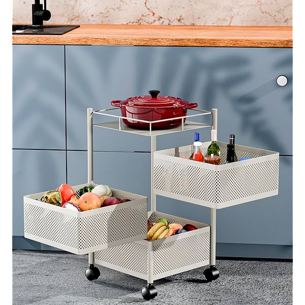 Image of TEX-RO Kitchen Trolley with Wheels