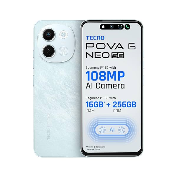 Image of Tecno POVA 6 NEO 5G (Azure Sky, 8GB+256GB) |.