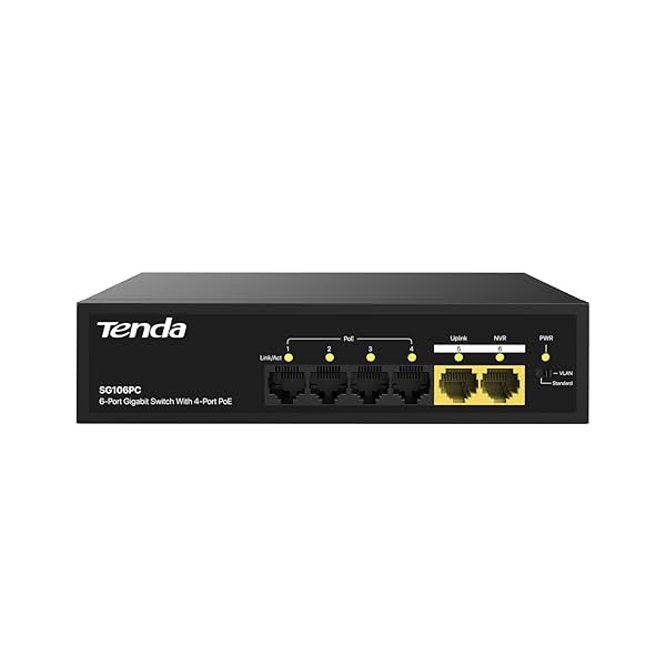 Image of Tenda SG106PC 6-Port Gigabit Lite PoE Switch with 4-Port PoE (Black)